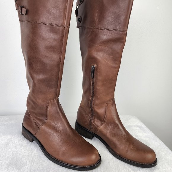 Vince Camuto Brown Knee Length Leather Boots